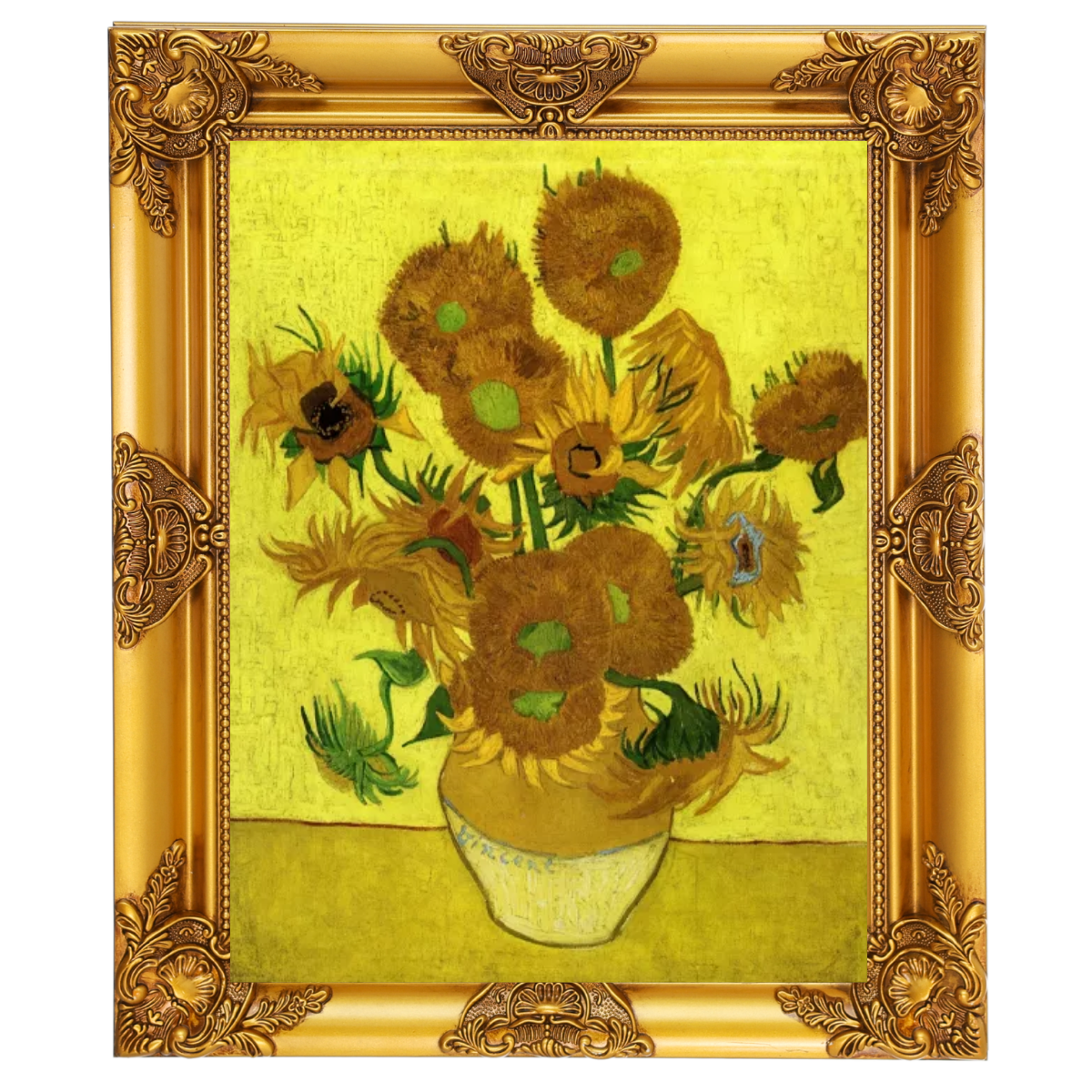 Zonnebloemen- Metalen kunst Olieverfschilderij