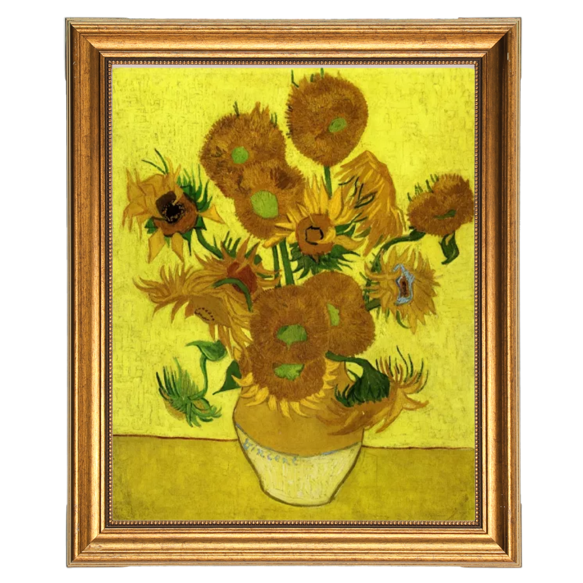 Zonnebloemen- Metalen kunst Olieverfschilderij