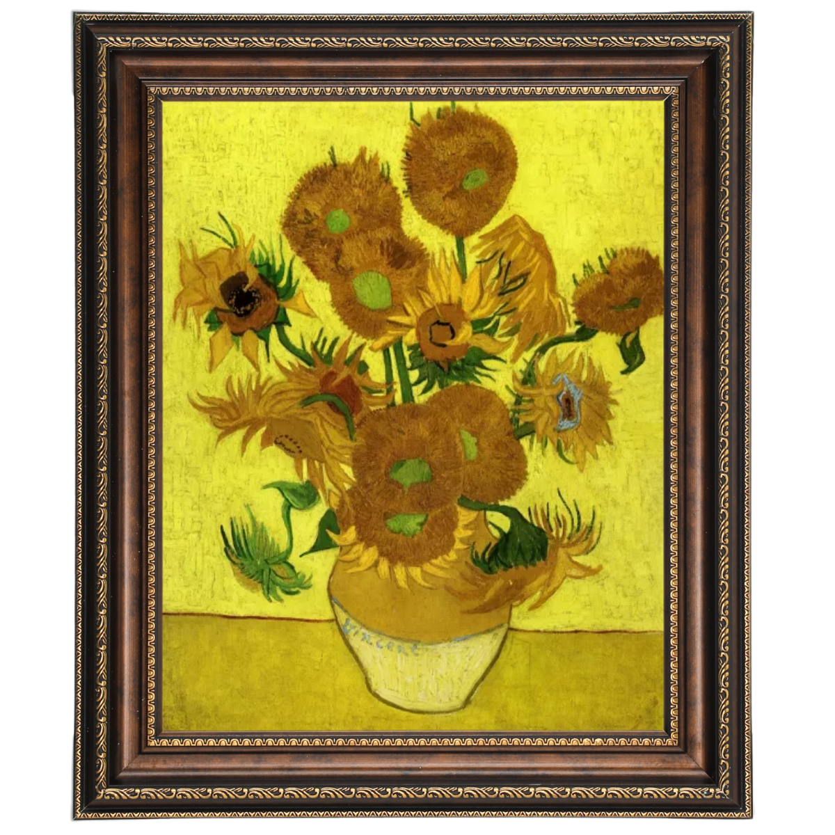 Zonnebloemen- Metalen kunst Olieverfschilderij