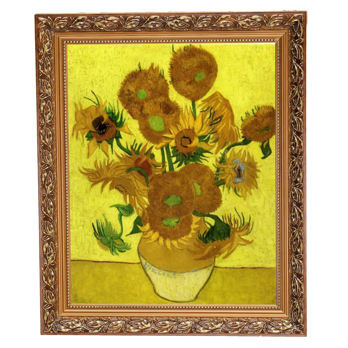 Zonnebloemen- Metalen kunst Olieverfschilderij