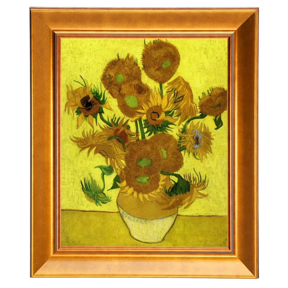 Zonnebloemen- Metalen kunst Olieverfschilderij