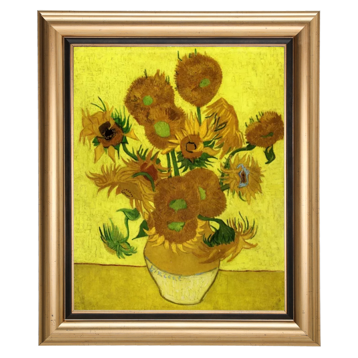 Zonnebloemen- Metalen kunst Olieverfschilderij