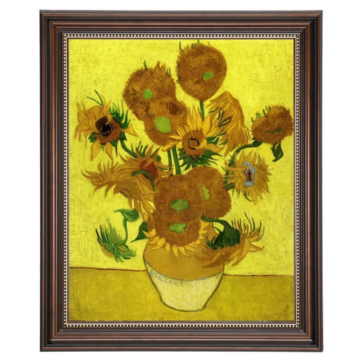 Zonnebloemen- Metalen kunst Olieverfschilderij