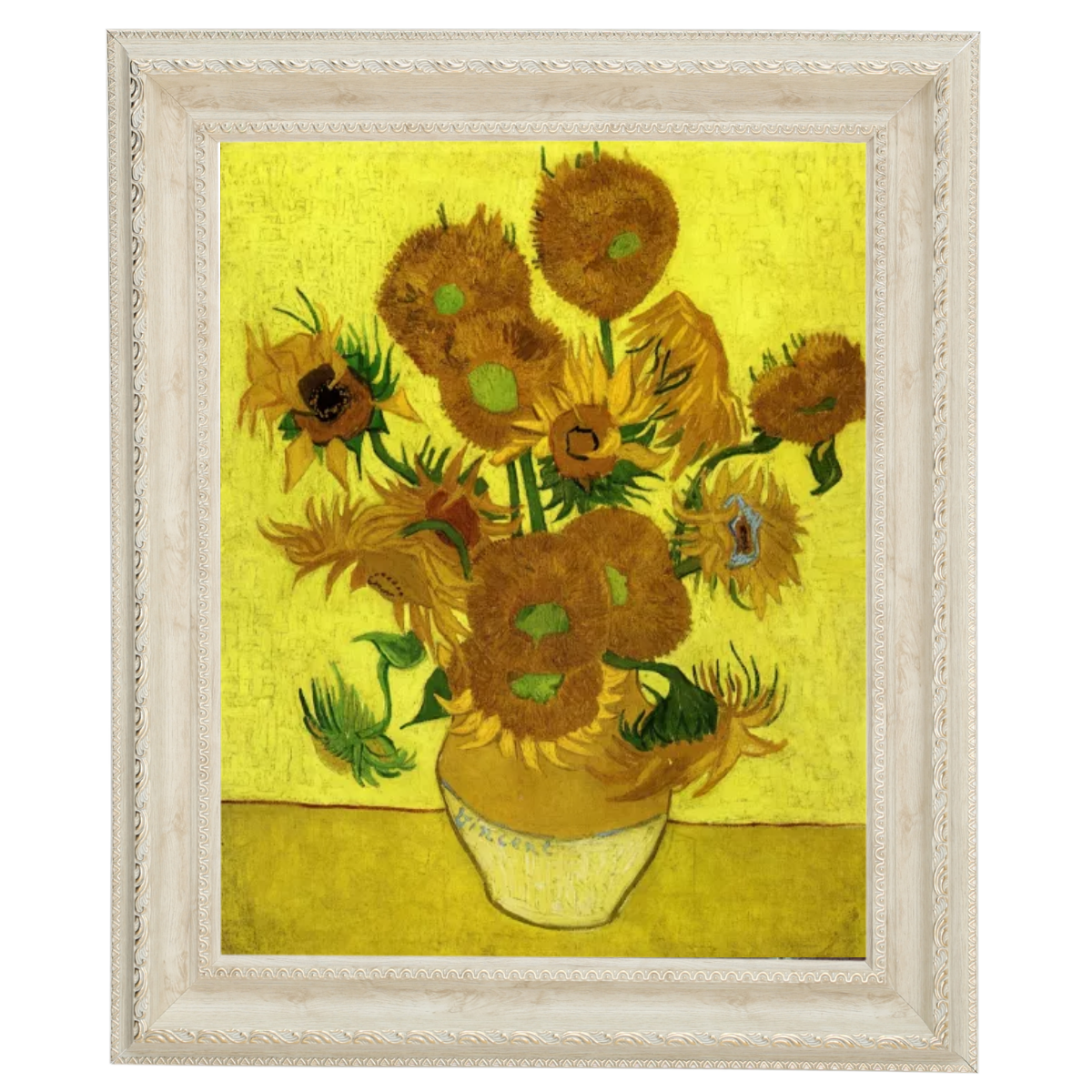 Zonnebloemen- Metalen kunst Olieverfschilderij