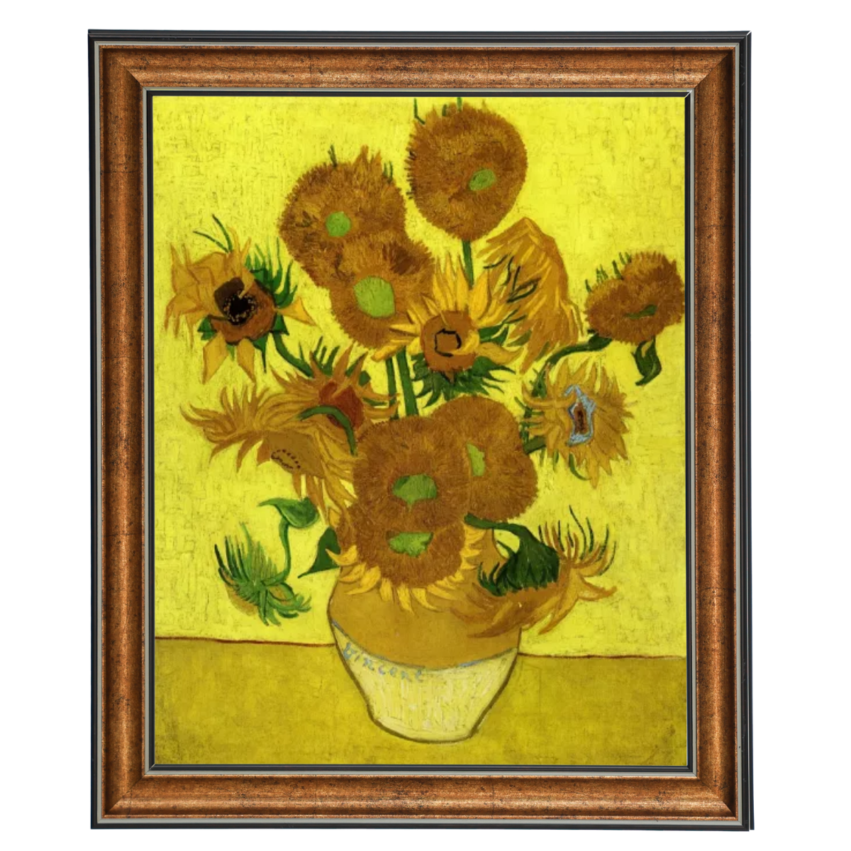 Zonnebloemen- Metalen kunst Olieverfschilderij